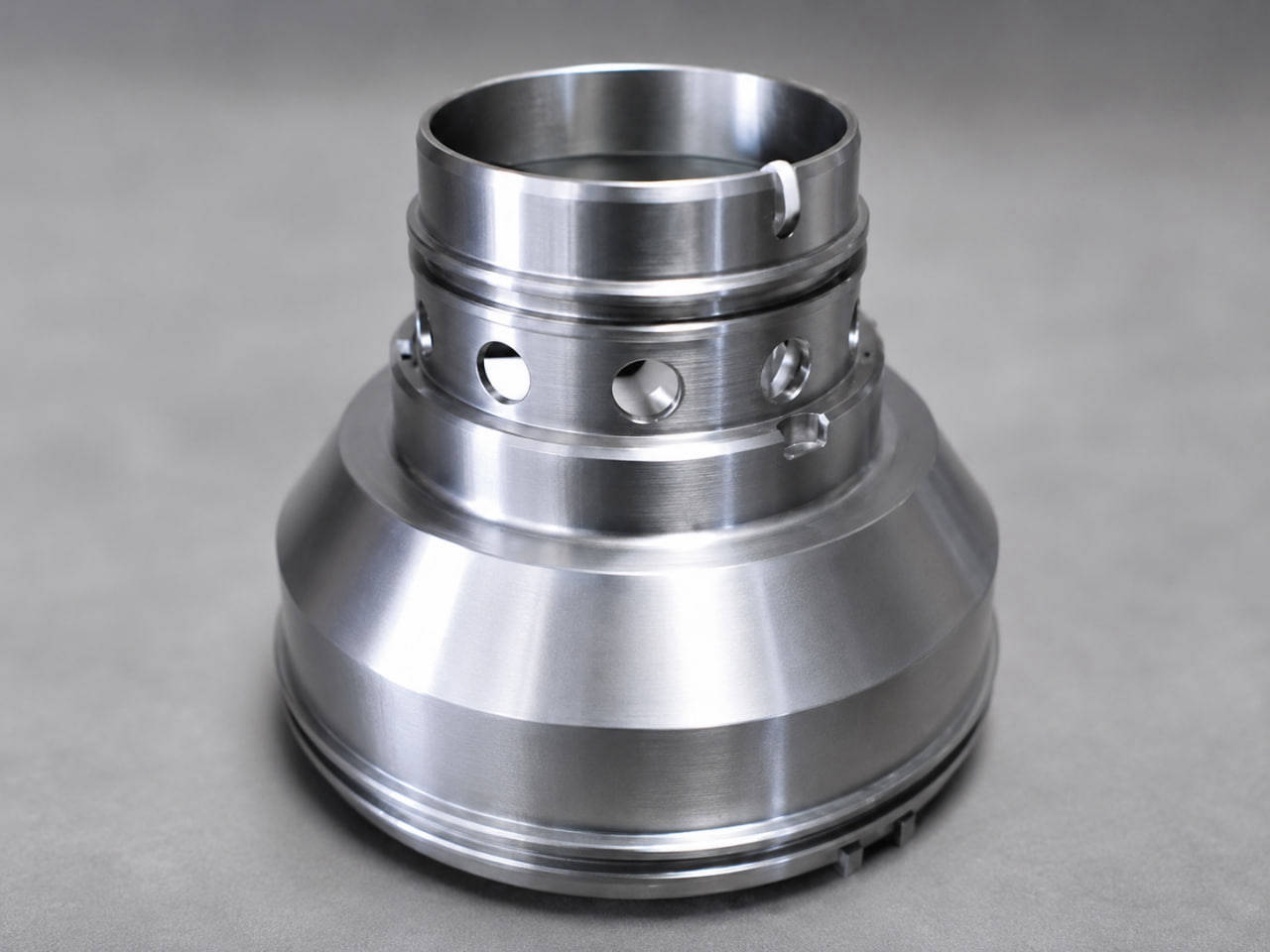 Close-up of a precision machined metal component